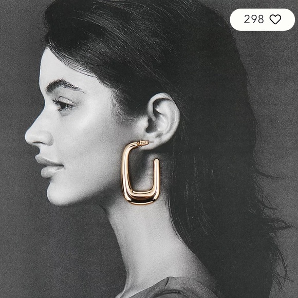 Anthropologie Jewelry - New! Anthropologie Gold Mod Square Hoop Earrings (2001) NWOT